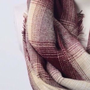 Accessories - Burgundy Plaid Infinity Scarf Accessories - Burgundy Plaid Infinity Scarf